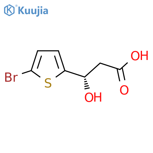 (3S)-3-(5-bromothiophen-2-yl)-3-hydroxypropanoic acid structure