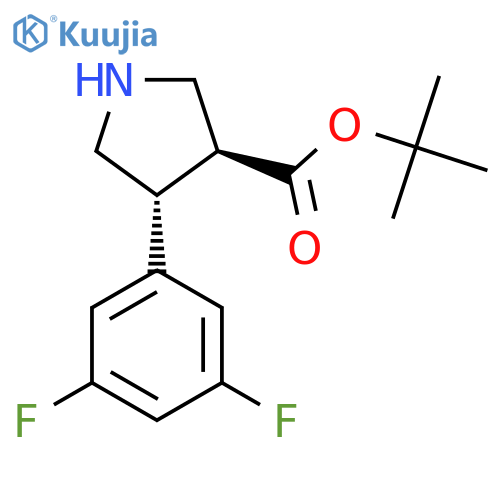 rac-tert-butyl (3R,4S)-4-(3,5-difluorophenyl)pyrrolidine-3-carboxylate structure