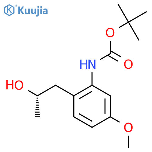 tert-butyl N-{2-(2S)-2-hydroxypropyl-5-methoxyphenyl}carbamate structure