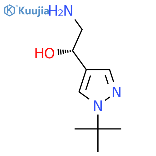 (1S)-2-amino-1-(1-tert-butyl-1H-pyrazol-4-yl)ethan-1-ol structure