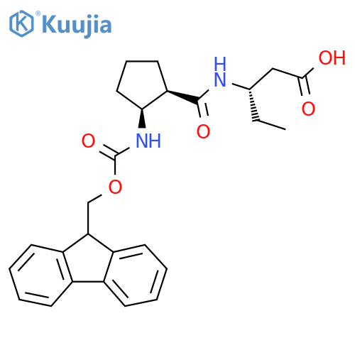 (3S)-3-{(1RS,2SR)-2-({(9H-fluoren-9-yl)methoxycarbonyl}amino)cyclopentylformamido}pentanoic acid structure