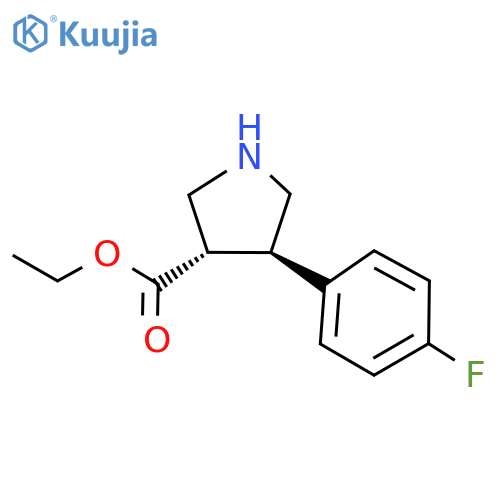 rac-ethyl (3R,4S)-4-(4-fluorophenyl)pyrrolidine-3-carboxylate structure