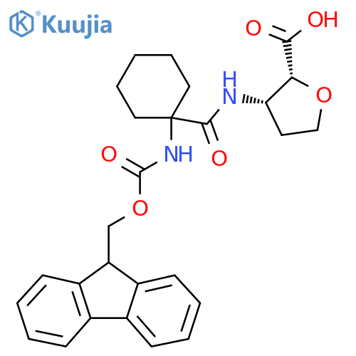 rac-(2R,3S)-3-1-({(9H-fluoren-9-yl)methoxycarbonyl}amino)cyclohexaneamidooxolane-2-carboxylic acid structure