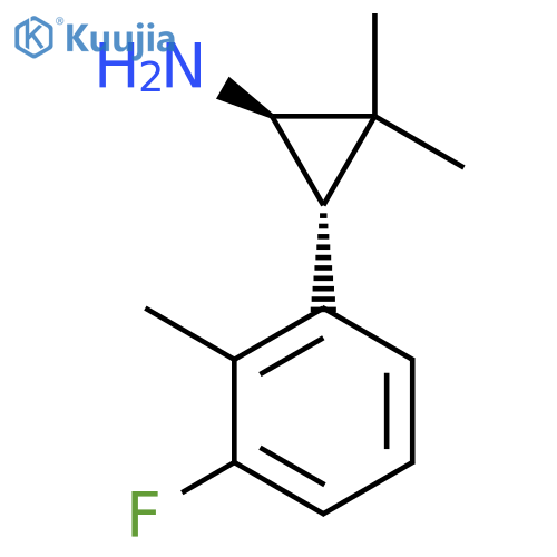 rac-(1R,3S)-3-(3-fluoro-2-methylphenyl)-2,2-dimethylcyclopropan-1-amine structure