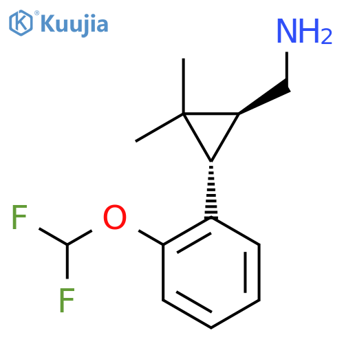 rac-(1R,3R)-3-2-(difluoromethoxy)phenyl-2,2-dimethylcyclopropylmethanamine structure