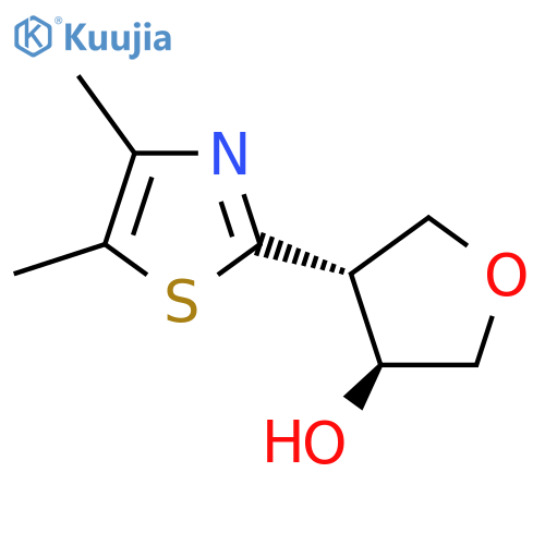 rac-(3R,4S)-4-(dimethyl-1,3-thiazol-2-yl)oxolan-3-ol structure