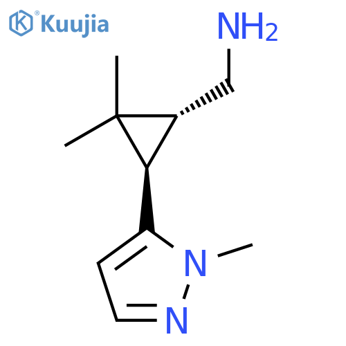 rac-(1R,3R)-2,2-dimethyl-3-(1-methyl-1H-pyrazol-5-yl)cyclopropylmethanamine structure