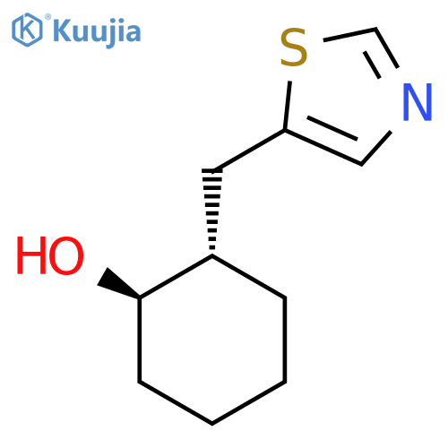 rac-(1R,2S)-2-(1,3-thiazol-5-yl)methylcyclohexan-1-ol structure
