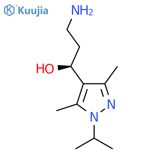 (1S)-3-amino-1-3,5-dimethyl-1-(propan-2-yl)-1H-pyrazol-4-ylpropan-1-ol structure