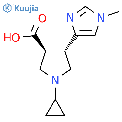 1-cyclopropyl-4-(1-methyl-1H-imidazol-4-yl)pyrrolidine-3-carboxylic acid structure