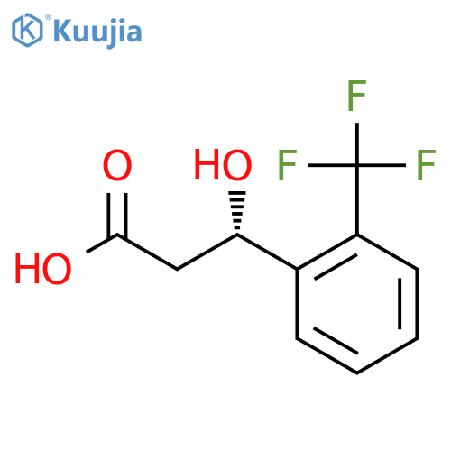 (3S)-3-hydroxy-3-2-(trifluoromethyl)phenylpropanoic acid structure