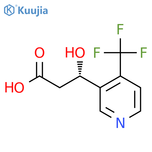 (3S)-3-hydroxy-3-4-(trifluoromethyl)pyridin-3-ylpropanoic acid structure