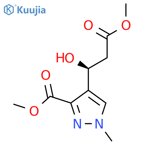 methyl 4-(1S)-1-hydroxy-3-methoxy-3-oxopropyl-1-methyl-1H-pyrazole-3-carboxylate structure