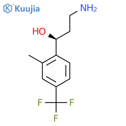 (1S)-3-amino-1-2-methyl-4-(trifluoromethyl)phenylpropan-1-ol structure