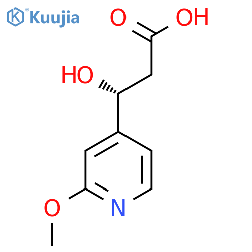 (3R)-3-hydroxy-3-(2-methoxypyridin-4-yl)propanoic acid structure