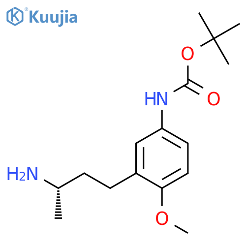 tert-butyl N-{3-(3S)-3-aminobutyl-4-methoxyphenyl}carbamate structure