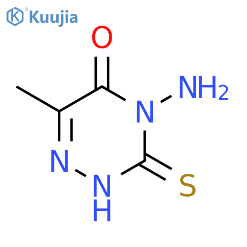 4-amino-6-methyl-3-sulfanylidene-2,3,4,5-tetrahydro-1,2,4-triazin-5-one structure