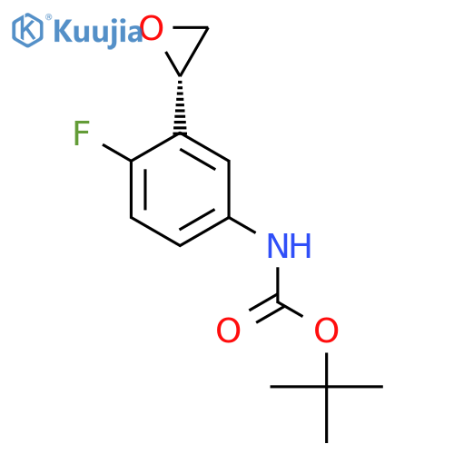 tert-butyl N-{4-fluoro-3-(2S)-oxiran-2-ylphenyl}carbamate structure