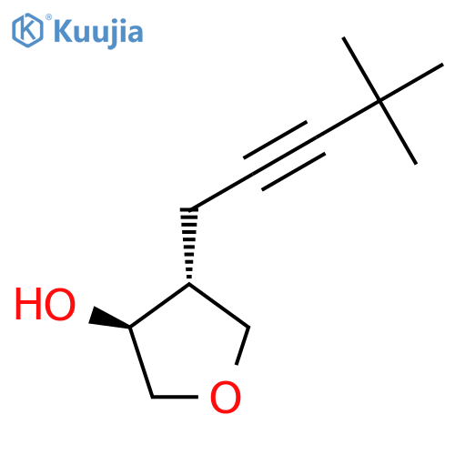 rac-(3R,4S)-4-(4,4-dimethylpent-2-yn-1-yl)oxolan-3-ol structure