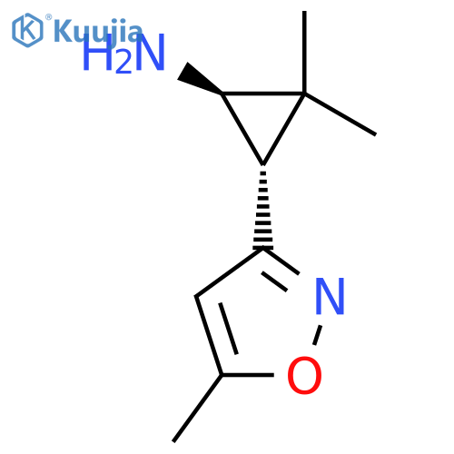 rac-(1R,3S)-2,2-dimethyl-3-(5-methyl-1,2-oxazol-3-yl)cyclopropan-1-amine structure
