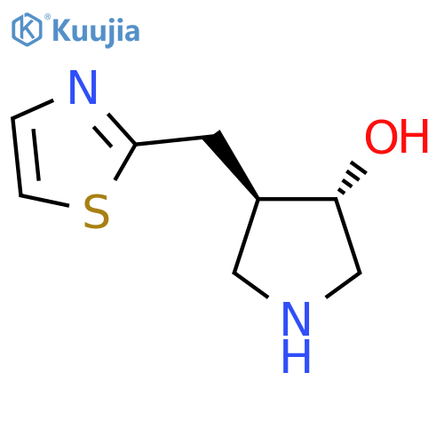 rac-(3R,4S)-4-(1,3-thiazol-2-yl)methylpyrrolidin-3-ol structure