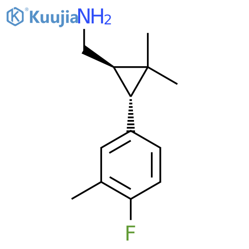 rac-(1R,3R)-3-(4-fluoro-3-methylphenyl)-2,2-dimethylcyclopropylmethanamine structure