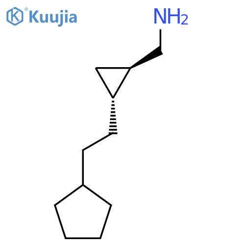 rac-(1R,2R)-2-(2-cyclopentylethyl)cyclopropylmethanamine structure