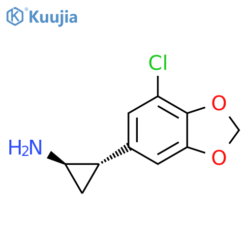 rac-(1R,2S)-2-(7-chloro-1,3-dioxaindan-5-yl)cyclopropan-1-amine structure