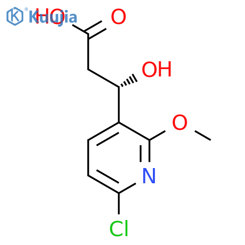 (3S)-3-(6-chloro-2-methoxypyridin-3-yl)-3-hydroxypropanoic acid structure