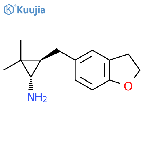 rac-(1R,3S)-3-(2,3-dihydro-1-benzofuran-5-yl)methyl-2,2-dimethylcyclopropan-1-amine structure
