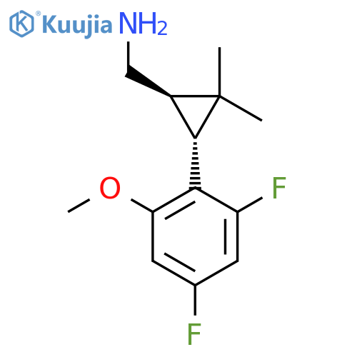 rac-(1R,3R)-3-(2,4-difluoro-6-methoxyphenyl)-2,2-dimethylcyclopropylmethanamine structure