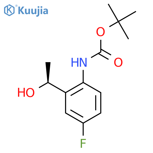 tert-butyl N-{4-fluoro-2-(1S)-1-hydroxyethylphenyl}carbamate structure