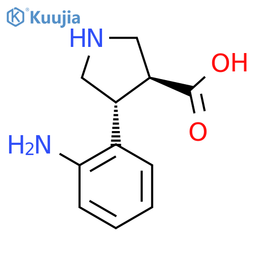 rac-(3R,4S)-4-(2-aminophenyl)pyrrolidine-3-carboxylic acid structure