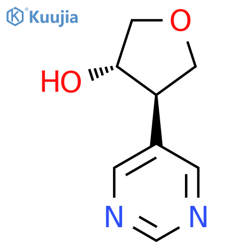 rac-(3R,4S)-4-(pyrimidin-5-yl)oxolan-3-ol structure