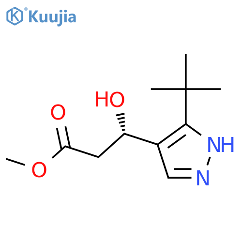 methyl (3S)-3-(3-tert-butyl-1H-pyrazol-4-yl)-3-hydroxypropanoate structure