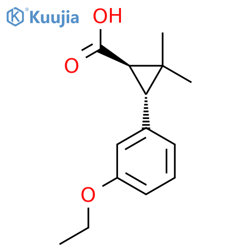 rac-(1R,3R)-3-(3-ethoxyphenyl)-2,2-dimethylcyclopropane-1-carboxylic acid structure