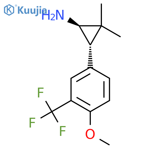 rac-(1R,3S)-3-4-methoxy-3-(trifluoromethyl)phenyl-2,2-dimethylcyclopropan-1-amine structure