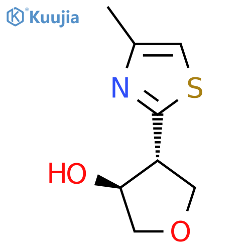 rac-(3R,4S)-4-(4-methyl-1,3-thiazol-2-yl)oxolan-3-ol structure
