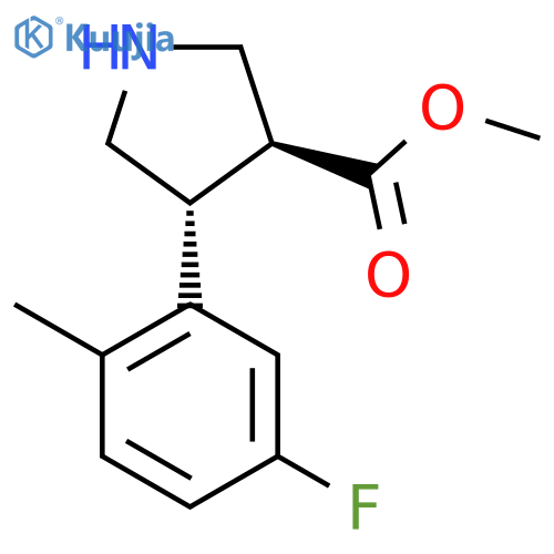 rac-methyl (3R,4S)-4-(5-fluoro-2-methylphenyl)pyrrolidine-3-carboxylate structure
