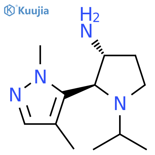 2-(1,4-dimethyl-1H-pyrazol-5-yl)-1-(propan-2-yl)pyrrolidin-3-amine structure