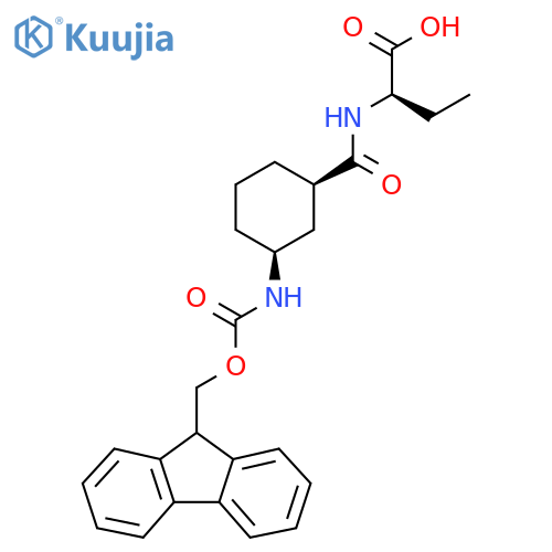 (2R)-2-{(1RS,3SR)-3-({(9H-fluoren-9-yl)methoxycarbonyl}amino)cyclohexylformamido}butanoic acid structure