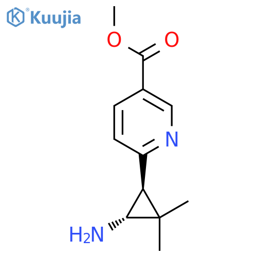 rac-methyl 6-(1R,3S)-3-amino-2,2-dimethylcyclopropylpyridine-3-carboxylate structure