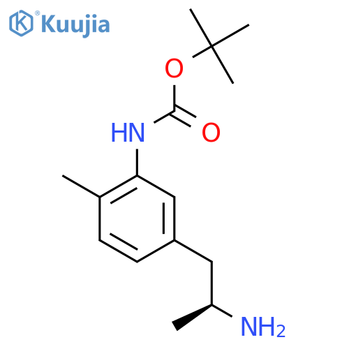 tert-butyl N-{5-(2S)-2-aminopropyl-2-methylphenyl}carbamate structure