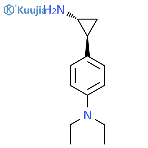 rac-4-(1R,2S)-2-aminocyclopropyl-N,N-diethylaniline structure