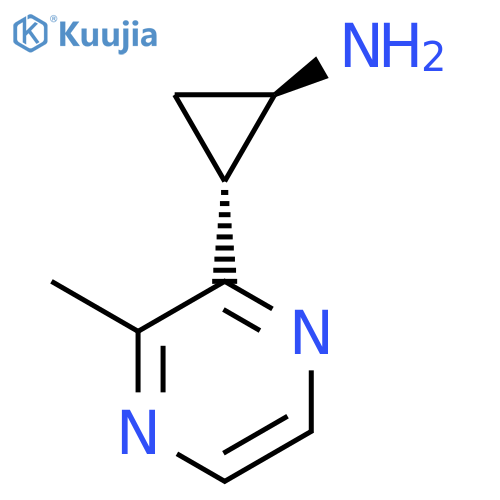 rac-(1R,2R)-2-(3-methylpyrazin-2-yl)cyclopropan-1-amine structure
