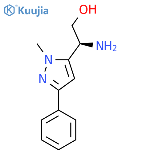 (2S)-2-amino-2-(1-methyl-3-phenyl-1H-pyrazol-5-yl)ethan-1-ol structure