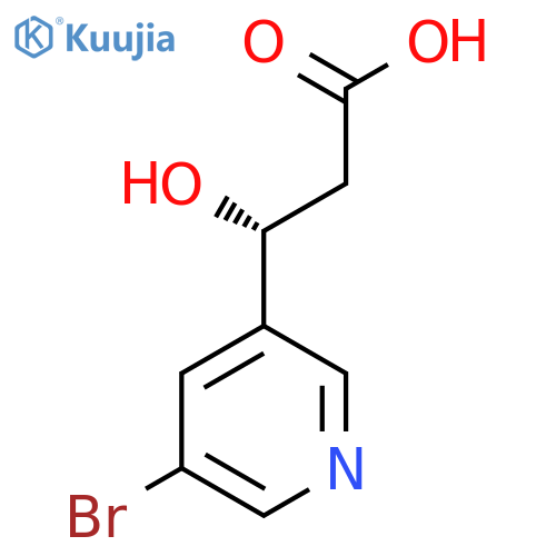 (3R)-3-(5-bromopyridin-3-yl)-3-hydroxypropanoic acid structure