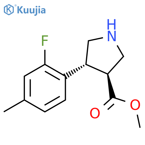rac-methyl (3R,4S)-4-(2-fluoro-4-methylphenyl)pyrrolidine-3-carboxylate structure