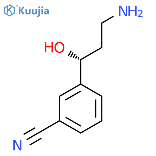 3-(1R)-3-amino-1-hydroxypropylbenzonitrile structure
