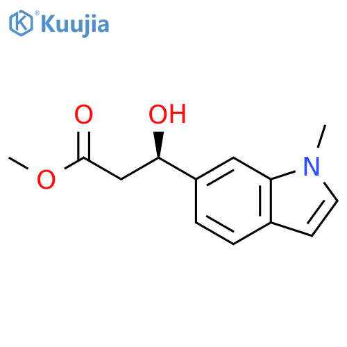 methyl (3R)-3-hydroxy-3-(1-methyl-1H-indol-6-yl)propanoate structure